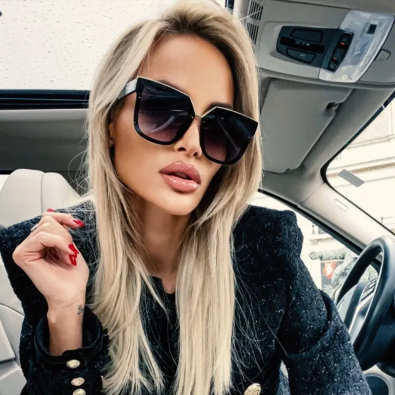 LAVISH Rory – crno-zlatni okvir, smeđe staklo s prelazom - sunčane naočale