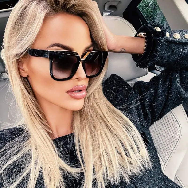 LAVISH Rory – crno-zlatni okvir, smeđe staklo s prelazom - sunčane naočale