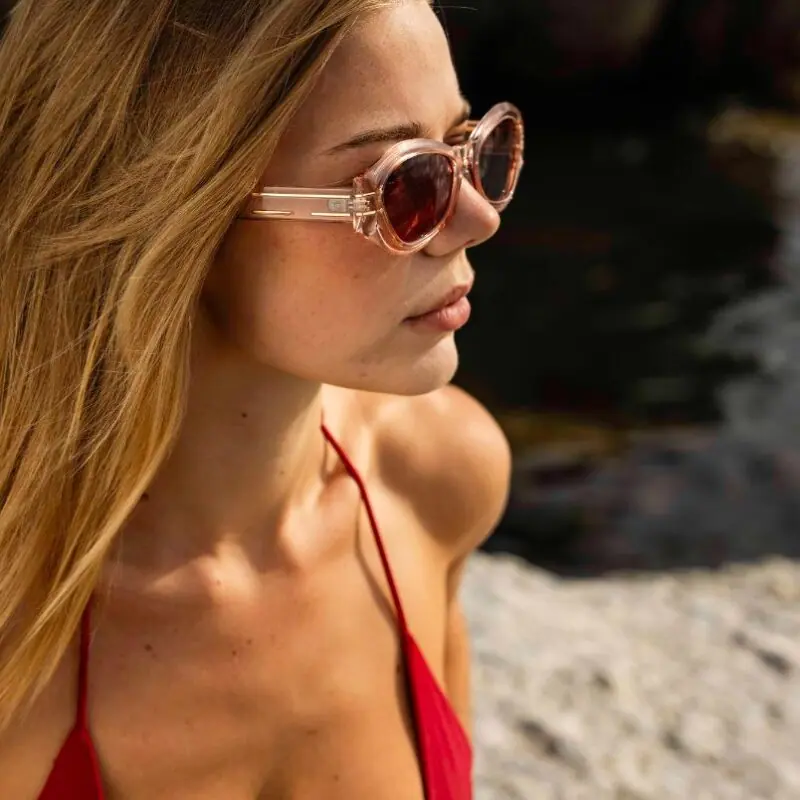 LAVISH Rose – bež okvir, ružičasto staklo s prelazom - sunčane naočale