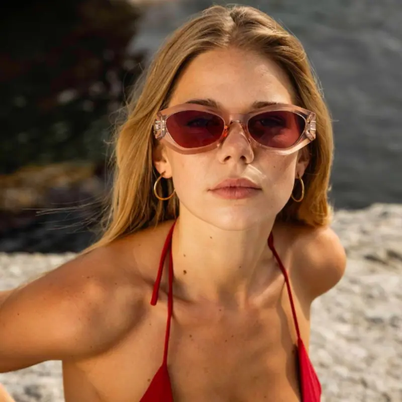 LAVISH Rose – bež okvir, ružičasto staklo s prelazom - sunčane naočale