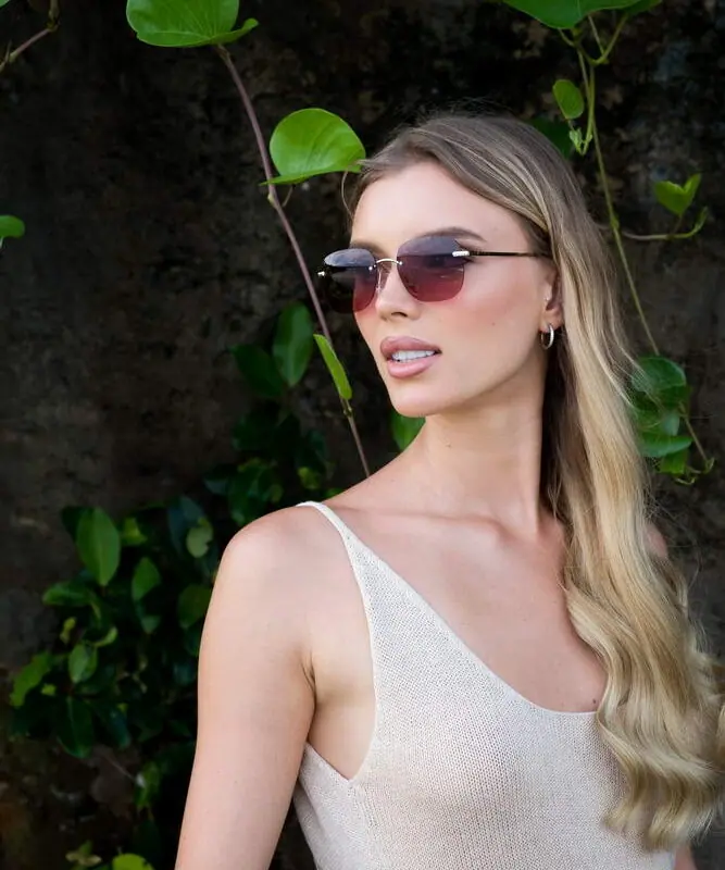 LAVISH Savvy – srebrni okvir, crno staklo s prelazom - sunčane naočale
